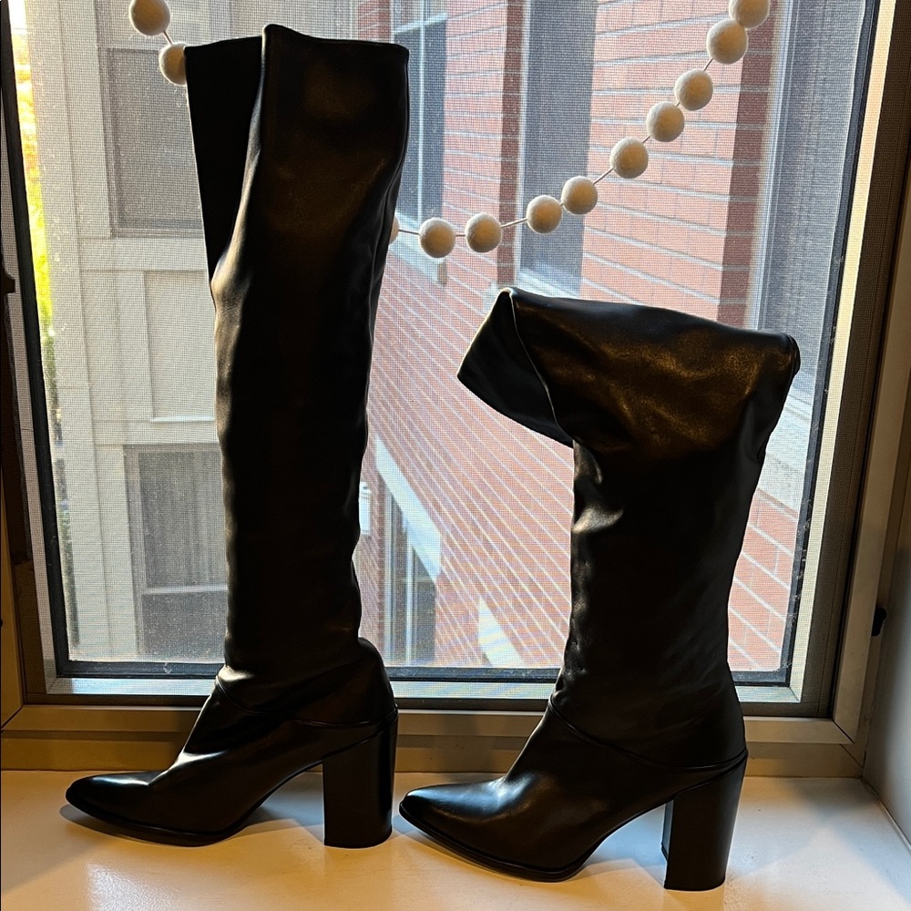 Stuart Weitzman Scrunchy Chunky Heel Boot